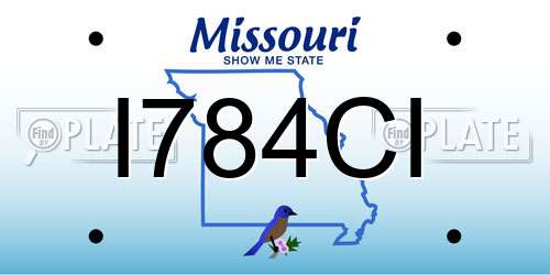 I784CI Missouri License Plate