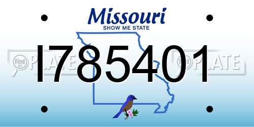 I785401 Missouri License Plate