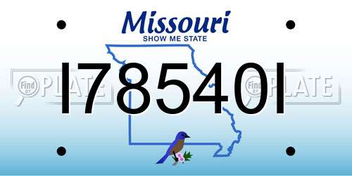 I78540I Missouri License Plate