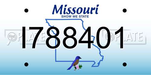 I788401 Missouri License Plate