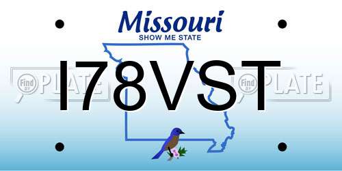 I78VST Missouri License Plate