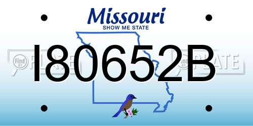 I80652B Missouri License Plate