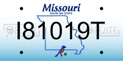 I81019T Missouri License Plate