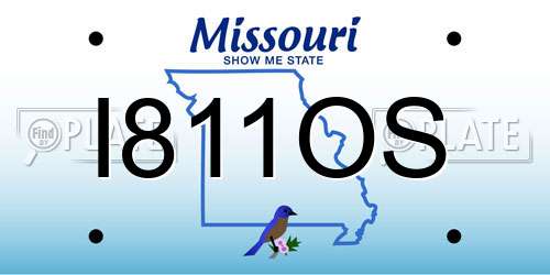 I811OS Missouri License Plate