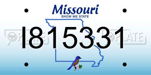 I815331 Missouri License Plate