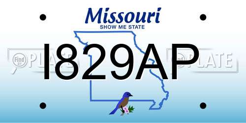 I829AP Missouri License Plate
