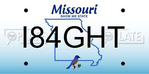 I84GHT Missouri License Plate