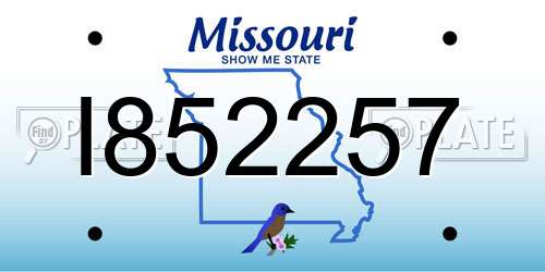 I852257 Missouri License Plate