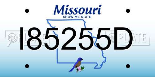 I85255D Missouri License Plate