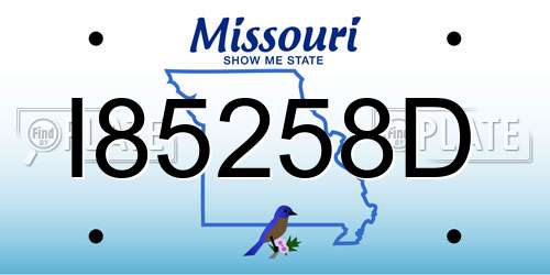 I85258D Missouri License Plate