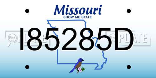 I85285D Missouri License Plate