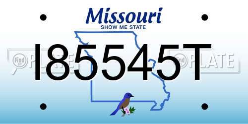 I85545T Missouri License Plate