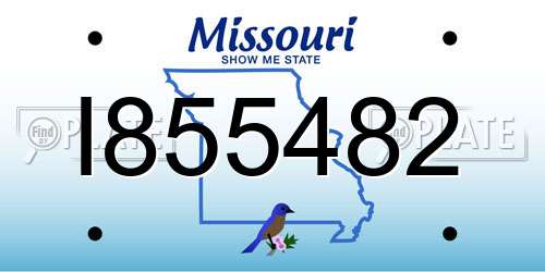 I855482 Missouri License Plate