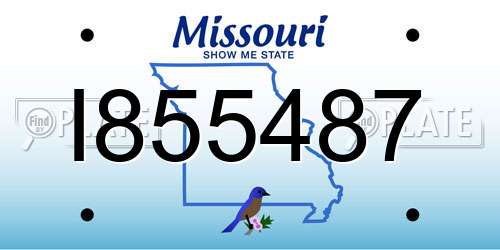 I855487 Missouri License Plate