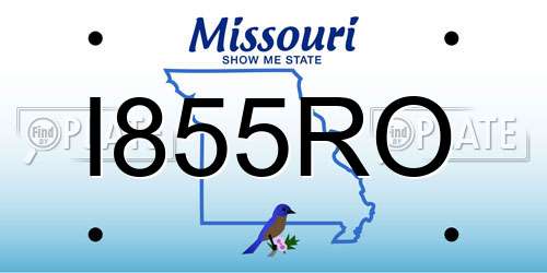 I855RO Missouri License Plate