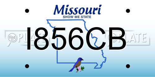 I856CB Missouri License Plate