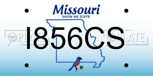 I856CS Missouri License Plate