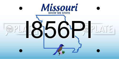 I856PI Missouri License Plate