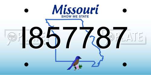 I857787 Missouri License Plate