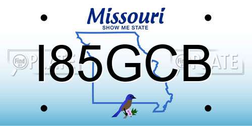 I85GCB Missouri License Plate