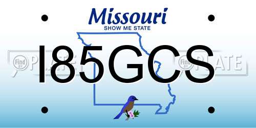 I85GCS Missouri License Plate