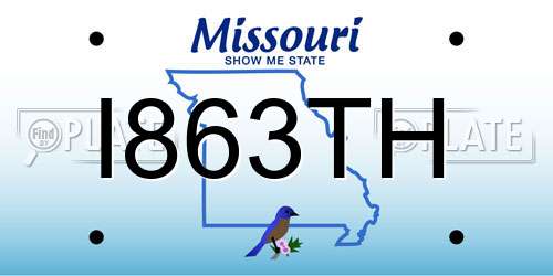 I863TH Missouri License Plate