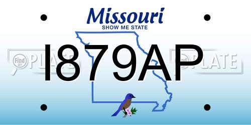 I879AP Missouri License Plate