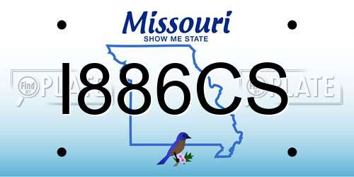 I886CS Missouri License Plate