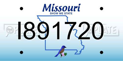 I891720 Missouri License Plate