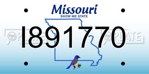 I891770 Missouri License Plate