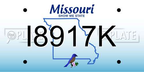I8917K Missouri License Plate