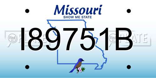 I89751B Missouri License Plate