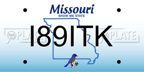 I89ITK Missouri License Plate