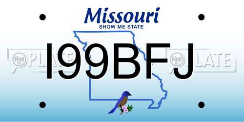 I99BFJ Missouri License Plate