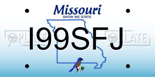 I99SFJ Missouri License Plate