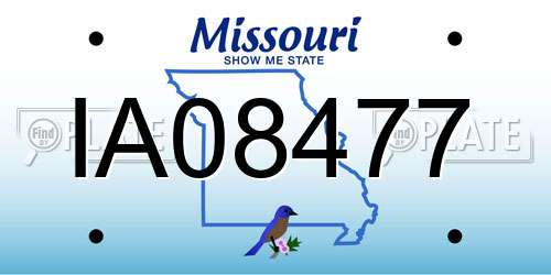 IA08477 Missouri License Plate