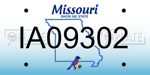 IA09302 Missouri License Plate