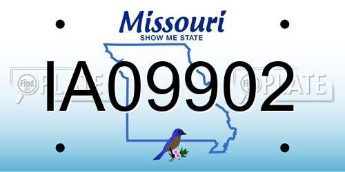 IA09902 Missouri License Plate