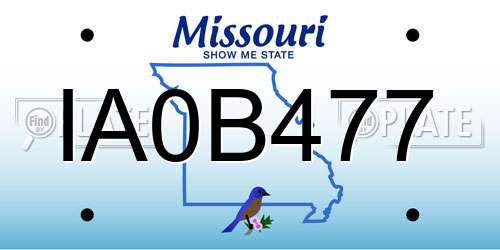 IA0B477 Missouri License Plate