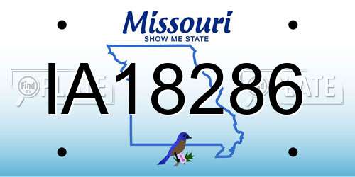 IA18286 Missouri License Plate