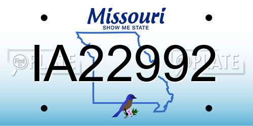 IA22992 Missouri License Plate