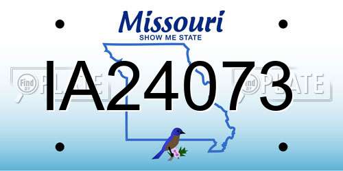 IA24073 Missouri License Plate