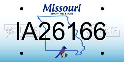IA26166 Missouri License Plate