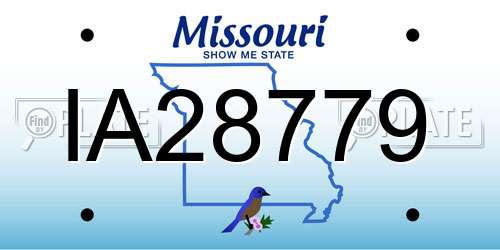 IA28779 Missouri License Plate