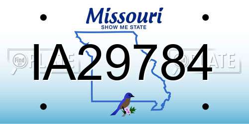 IA29784 Missouri License Plate