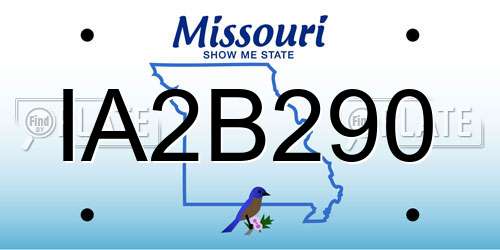 IA2B290 Missouri License Plate
