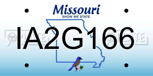 IA2G166 Missouri License Plate