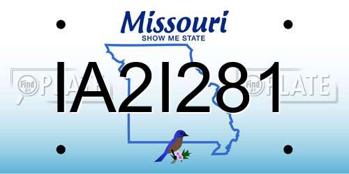 IA2I281 Missouri License Plate