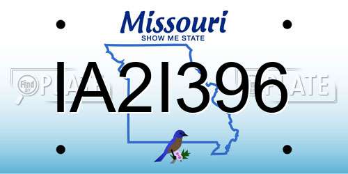 IA2I396 Missouri License Plate