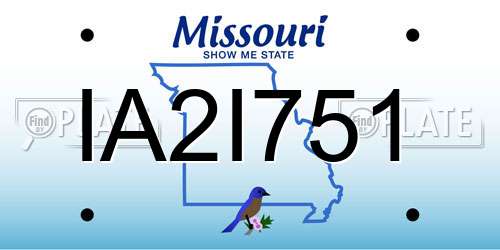 IA2I751 Missouri License Plate